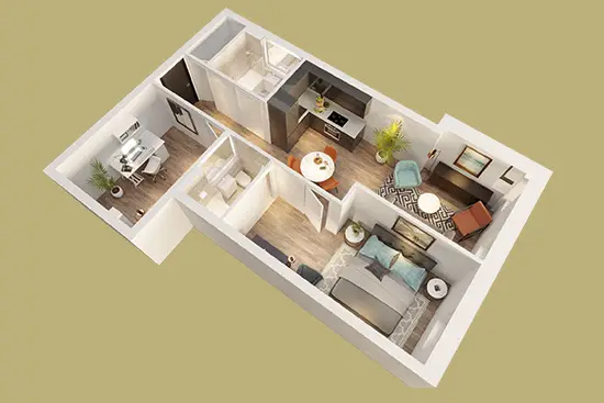 Sample 1 Bedroom Plus Study